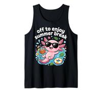 Off to Enjoy Summer Break Cute Axolotl Vacation. Tank Top