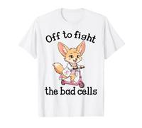 Off to Fight The Bad Cells Fennec Fox Doctor Cancer Support Value Graphic T-Shirt