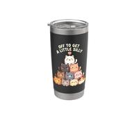Off to Get A Little Silly Funny Cat Stainless Steel Insulated Tumbler