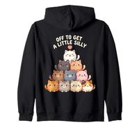 Off To Get A Little Silly Funny Cat Zip Hoodie