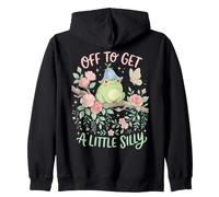 Off To Get A Little Silly Funny Frog Zip Hoodie