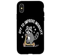 Off To Improve Mobility Raccoon Scooter Ride Artwork pride Case for iPhone X/XS