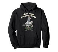 Off To Judge Everyone Classy Pigeon Riding Bike Drink Coffee Pullover Hoodie
