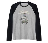 Off to Judge Everyone Classy Pigeon Riding Bike Drink Coffee Raglan Baseball Tee
