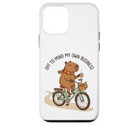 Off To Mind My Own Business Cozy Capybara Riding a Bike Case for iPhone 12 mini