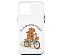 Off To Mind My Own Business Cozy Capybara Riding a Bike Case for iPhone 12 Pro Max