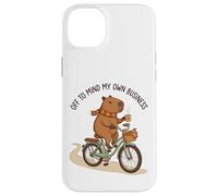 Off To Mind My Own Business Cozy Capybara Riding a Bike Case for iPhone 14 Plus
