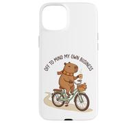 Off To Mind My Own Business Cozy Capybara Riding a Bike Case for iPhone 15 Plus