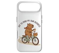 Off To Mind My Own Business Cozy Capybara Riding a Bike Case for iPhone Air