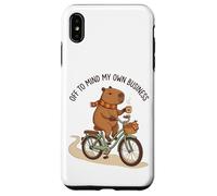 Off To Mind My Own Business Cozy Capybara Riding a Bike Case for iPhone XS Max