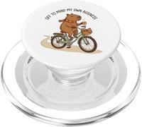 Off To Mind My Own Business Cozy Capybara Riding a Bike PopSockets PopGrip for MagSafe