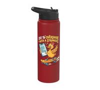 Off to Overshare with Strangers Funny Duck Skateboard Tee Stainless Steel Insulated Water Bottle