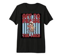 Off to Praise The Lord Egyptian Cat Riding Bike Premium T-Shirt