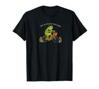 Off to Praise The Lord Frog Cottagecore Frog T-Shirt