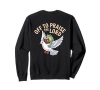 Off To Praise The Lord Frog Meme Dove Funny Christian Faith Sweatshirt