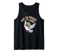 Off to Praise The Lord Frog Meme Dove Funny Christian Faith Tank Top