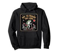 Off To Praise The Lord Frog Meme Funny Christian Faith Jesus Pullover Hoodie