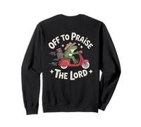 Off To Praise The Lord Frog Meme Funny Christian Faith Jesus Sweatshirt