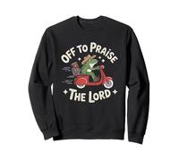 Off To Praise The Lord Frog Meme Funny Christian Faith Jesus Sweatshirt
