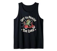 Off to Praise The Lord Frog Meme Funny Christian Faith Jesus Tank Top