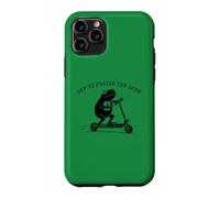 Off To Praise The Lord Frog Riding Scooter Christian Meme Case for iPhone 11 Pro