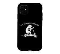 Off To Praise The Lord Frog Scooter Christian Bible Graphic Case for iPhone 11