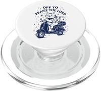 Off to Praise The Lord Funny Christian Cat Faith Bible PopSockets PopGrip for MagSafe