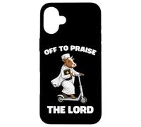 Off To Praise The Lord Funny Christian Cow Faith Case for iPhone 16 Plus