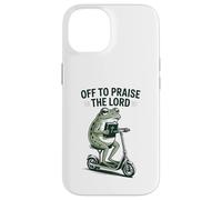 Off to Praise The Lord Funny Christian Frog Meme Case for iPhone 14