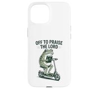 Off to Praise The Lord Funny Christian Frog Meme Case for iPhone 15
