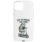 Off to Praise The Lord Funny Christian Frog Meme Case for iPhone 15 Plus