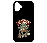 Off to Praise The Lord Funny Christian Frog Meme Case for iPhone 16 Plus