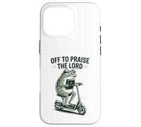 Off to Praise The Lord Funny Christian Frog Meme Case for iPhone 16 Pro