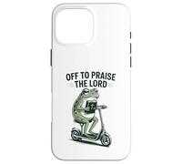 Off to Praise The Lord Funny Christian Frog Meme Case for iPhone 16 Pro Max