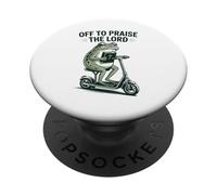 Off to Praise The Lord Funny Christian Frog Meme PopSockets Adhesive PopGrip