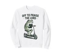 Off to Praise The Lord Funny Christian Frog Meme Sweatshirt