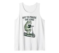Off to Praise The Lord Funny Christian Frog Meme Tank Top
