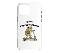 Off to Praise The Lord Funny Christian Meme Frog Humor Case for iPhone 16 Pro Max