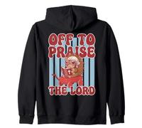 Off To Praise The Lord Porcupine Retro Zip Hoodie