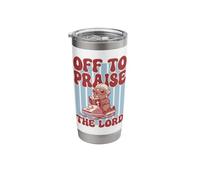 Off to Praise The Lord Retro Beaver Stainless Steel Insulated Tumbler