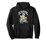 Off To Pretend I Know What I'm Doing Funny Shiba Scooter Pullover Hoodie