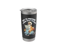 Off to Pretend I Know What I'm Doing Funny Shiba Scooter Stainless Steel Insulated Tumbler