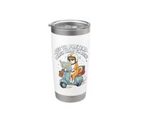 Off to Pretend I Know What I'm Doing Funny Shiba Scooter Stainless Steel Insulated Tumbler