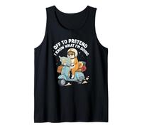 Off to Pretend I Know What I'm Doing Funny Shiba Scooter Tank Top