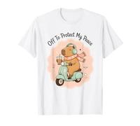 Off to Protect My Peace Capybara Scooter No Contact Breakup T-Shirt