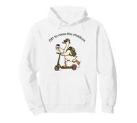 Off to Raise The Children Funny Goose Fathers Day Pullover Hoodie