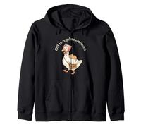 Off To Regulate Emotions Funny Goose Cat Mental Wellness Zip Hoodie