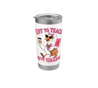 Off to Teach 4th Grade Back to School Funny Goose Teacher Stainless Steel Insulated Tumbler