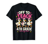 Off to Teach 4th Grade Teacher Funny Back to School Goose T-Shirt
