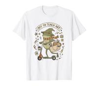 Off to Teach Art Teacher Frog Funny Back to School Value Graphic T-Shirt, Men, White, M